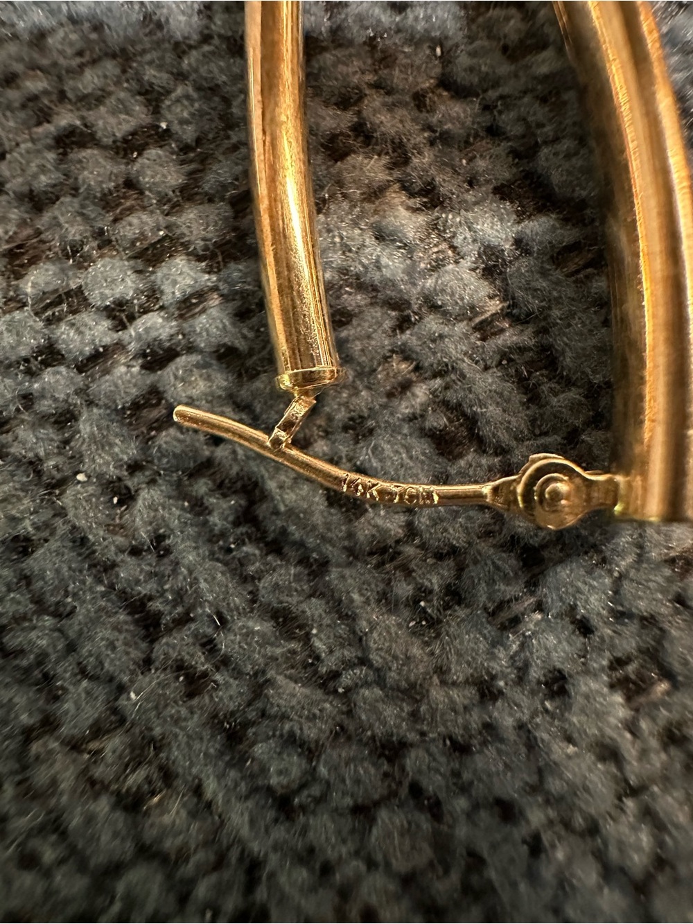 14k Gold “unique” & “different” shaped Hoop Earrings - Picture 7 of 8